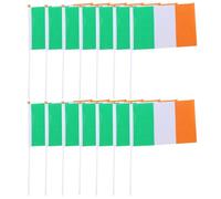 Levemolo Lot de 20 Mini Drapeaux Irlandais à Agiter à la Main 14X21 CM Drapeaux Portatifs en Tissu Résistant pour Décoration Extérieure de Jardin Terrasse et Événements Sportifs