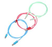 Levemolo Lot de 3 Câbles USB Type C LED Rouge Pastèque et Vert, Charge Rapide, Câbles en Métal Tppe-C pour Téléphones et Ordinateurs, pour Voyage et Bureau