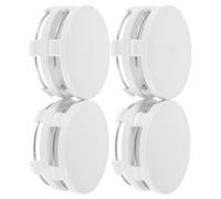 Levemolo Lot de 4 Caches Moyeux de Roue Universels 60 Mm pour Voiture, Couvre-Centrale Blanc Pur Arrondi, Enjoliveurs de Roue Modifiés pour Protection et Style Automobile
