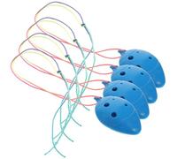 Levemolo Lot de 4 Ocarinas Miniatures 6 Trous Bleus en Plastique pour Débutants et Garçon et Filles Instrument de Musique Traditionnel Léger et Portable pour Pratiquer Couleur Aléatoire