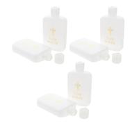 Levemolo Lot de 6 Bouteilles d'eau Bénite Chrétienne en Plastique 100 ML Croix de Jésus, Rechargeables et Légères, Accessoires Décoratifs pour Pâques, Maison et Voyage