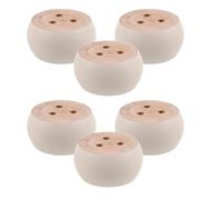 Levemolo Lot de 6 Pieds Ronds en Bois Massif Non Peint 5X10 CM pour Canapé Table Basse Meuble TV et Bibliothèque Pieds de Meuble Robustes Soi-Même Finition Naturelle Remplacement