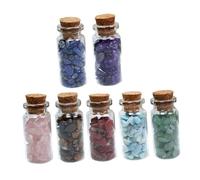 Levemolo Lot de Flacons DIY avec Pierres Naturelles Cristal Assorties pour Bijoux Décorations et Collection Créative