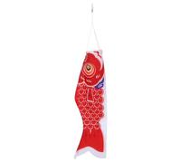 Levemolo Manche à Air Japonaise de Carpe Rouge 100 CM, Drapeau de Pêche Extérieur Résistant aux Intempéries, Banderole de Carpe Traditionnelle pour Décoration de Jardin et Terrasse