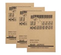 Levemolo Manuel Apprentissage du Mahjong Chinois 3pcs en Papier Stratégies Détaillées pour Débutants et Joueurs Lors de Séances de Pratique ou Réunions Sociales