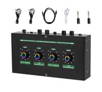 Levemolo Microphone Mixer avec Effets de Réverbération Double Entrée Micro Alimentation USB Compact et Polyvalent pour Podcast Karaoke Streaming et Enregistrement