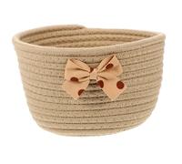 Levemolo Panier de Rangement en Corde de Coton Tressée Petit Format Panier Souple Rond Nœud Décoratif Couleur Kaki Organisateur pour Bureau et Chambre D’garçon et Filles Polyvalent