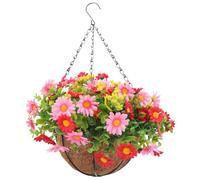 Levemolo Panier Suspendu Résistant en Fibres Naturelles pour Fleurs Artificielles Décoration Accroche Indépendance Salon Balcon Jardin