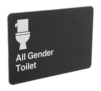 Levemolo Panneau de Toilettes Unisexe en Abs avec Braille, Autocollant Mural Noir Multifonctionnel, Design Simple et Compréhensible pour Signalétique Wc Publique