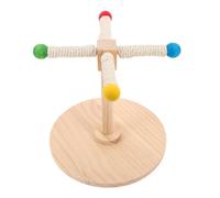 Levemolo Perchoir Rotatif pour Perroquets en Bois Naturel 360° Moulin à Vent Support Stable pour Cage D’Entraînement à la Mastication et Limage des Griffes Accessoire Interactif pour