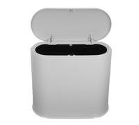 Levemolo Petite Poubelle à Pression 15 L en Plastique Gris Clair Double Seau Intérieur et Extérieur Poubelle Fine avec Couvercle Cuisine Salle de Bain et Espaces Restreints