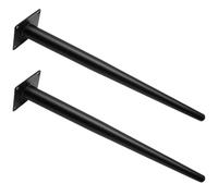 Levemolo Pieds de Meubles en Fer Noir Lot de 2, Pieds de Table Coniques pour Mobilier de Bureau et Canapé, Fixation Soudée Stable et Anti-Basculement
