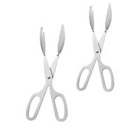 Levemolo Pince à Gâteau en Acier Inoxydable 2pcs Poignée Antidérapante pour Servir Aliments, pour Buffet et Fêtes, Design Simple et Élégant Argenté