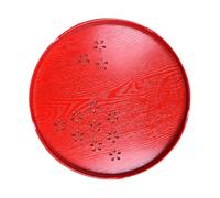 Levemolo Plateau à Thé Rond en Bois Rouge Ajouré, Accessoire Décoratif Mariage Chinois, Plateau Ménager Léger et Compact, Fournitures Cérémonie et Décoration Mariage Rouge