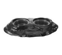 Levemolo Plateau Magnétique Suspendu pour Reptiles avec Double Bol Noir - Gamelle pour Lézards, Geckos et Serpents - Support D’Alimentation 5 Pièces, Terrarium, Bol à Eau et Nourriture