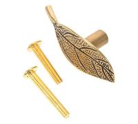 Levemolo Poignée de Tiroir en Laiton Massif Forme Feuille Patinée, Bouton de Meuble Rustique pour Armoire et Commode, Quincaillerie Solide, Poignée Unique Cuisine et Décoration Intérieure