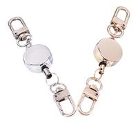 Levemolo Porte-Badge Retractable Anti-vol en Alliage Argenté, Cordon Porte-clés Flexible, Lot de 2 Pièces pour Sports et Activités en Plein Air