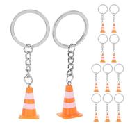 Levemolo Porte-clés Mini Cônes de Circulation 12 Pièces, Accessoire Portable en Abs et Alliage de Zinc, Compact et Ludique pour Fêtes D'anniversaire et Carnaval