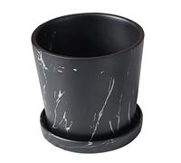 Levemolo Pot de Fleurs Céramique Marbrée avec Coupelle Petit Pot à Plantes Élégant pour et Plantes Intérieur pour Décoration Durable