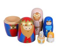 Levemolo Poupées Russes Gigognes Bois Naturel Artisanal Fait Main Jeu Empilage Culturel et Décoratif pour Garçon Fille Cadeau Traditionnel Russe