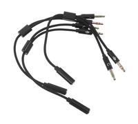 Levemolo Répartiteur Audio Transmission Audio Haute Précision Casque 3,5 Mm 5pcs Noir en Nylon et Métal Portable pour Gaming et Usage Ordinateur Portable