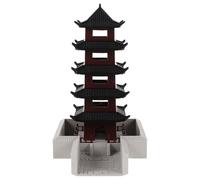 Levemolo Statue Pagode Chinoise Miniature Niveaux Décoration Zen pour Aquarium Jardin et Bureau Modèle Traditionnel Architecture Asiatique Stable et Élégant