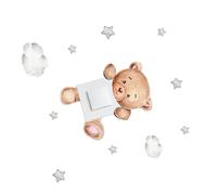 Levemolo Stickers Muraux Décoratifs pour Interrupteurs avec Motif Ours Autocollants Muraux Chambre Décoration Murale Adorable et Protectrice Design Lisse et Facile à Poser