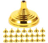 Levemolo Support de Mât de Drapeau Plaqué Or Doré 24 Pièces pour Fixation Murale Extérieure et Intérieure, Base Ronde Compatible pour Balcon, Jardin, Porche Installation Pratique