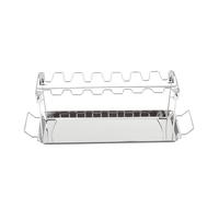 Levemolo Support pour Ailes et Cuisses de Poulet en Acier Inoxydable 14 Emplacements avec Bac à Jus Intégré, Rack de Cuisson pour Four et Barbecue, pour Grillades en Extérieur et Rôtissage