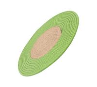 Levemolo Tapis à Griffes pour Chat Tricoté en Coton Naturel Double Usage Griffoir et Couchage Couleur Marron et Vert Kaki Accessoire Confortable pour L’Usure des Griffes et Repos des