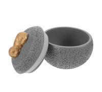 Levemolo Urne Funéraire pour Animaux de Compagnie en Ciment Gris 350 ML Petite Boîte Commémorative Résistante à L'Humidité pour Cendres de Chien Urne Décorative pour Mémoire et Souvenir