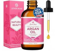 Leven Rose Virgin Huile d'Argan - pressée à froid , 100 % bio pour cheveux, peau , Visage & Nails - Meilleur marocaine anti-âge , anti-rides , baigne dans rapidement - Empêche Frizz & Augmente briller Natural Hair & Soyeux - Aide à l'eczéma , l'acné , secs Patches - Grande Comme Natural Barbe pétrole et Conditioner - hydratant pour la peau sèche et cuticules - 100 % pure Oil