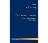 L'événement du texte Lectures philosophiques de la Bible, Volume 2 - Marc Buhot de Launay - Hermann - broché - Essai