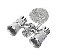 Levenhuk Broadway 325B 3x25 Compact Lightweight Stylish Opera Glasses - Vintage Theatre and Concert Binoculars for Women with Elegant Metal Chain, Silver
