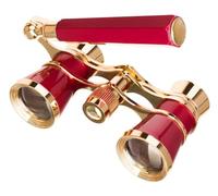 Levenhuk Broadway 325E 3x25 Compact Lightweight Elegant Opera Glasses - Vintage Lorgnette Theatre Binoculars with Adjustable Telescopic Handle, Red
