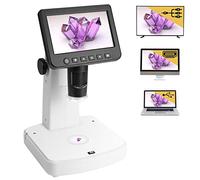 Levenhuk DTX 700 LCD Microscope Numérique 10-300x 5MP avec Écran 5" | pour Électronique, Bijoux, Monnaies, Minéraux et Insectes, avec Filtre Polarisant, Mesure LED Réglable et Batterie 2500 mAh