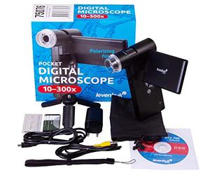 Levenhuk DTX 700 Mobi Microscope Numérique Portable 10-300x avec Écran LCD | pour Électronique, Soudure, Bijoux, Monnaies et Minéraux, avec Caméra 5MP, Filtre Polarisant et Batterie 1050mAh