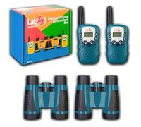 Levenhuk LabZZ WTT10 Kids Explorer Set of 2 Walkie Talkies and 2 Binoculars for Outdoor Games and Activities, Blue