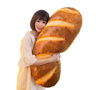 Levenkeness Oreiller en peluche imitation pain 3D, coussin lombaire pour décoration d'intérieur (99,8 cm)