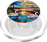Lever de Soleil à Couper Le Souffle sur Un lac en vitrail PopSockets PopGrip pour MagSafe