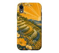 Lever de Soleil sur Les Champs de Fleurs en terrasses Coque pour iPhone XR