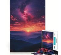Lever de Soleil sur Les Montagnes avec Galaxie Puzzle de 1000 pièces pour Adultes pour développer Son Esprit Jeu de réflexion Calme et Amusant Design raffiné Assemblage Facile