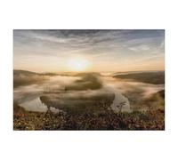 Lever du Soleil à la Boucle de la Sarre，Puzzles Personnalisés, 1000 Pièces Puzzle en Bois, pour Enfants Adultes Famille Jeu Difficulté Défi Puzzles（75x50cm）-AF54