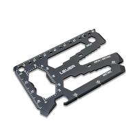 Lever Gear Toolcard Pro - Carte de crédit Multi-outils 40 en 1. Élégant Portefeuille multi-outils en acier inoxydable minimaliste - Noir