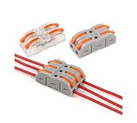 Lever Wiring Connector Fast Compact Splicing Electrical Connector Butt Terminal 1 to 1 Inline Wire Connector 28-12 AWG NWPNLXEA(50PCS Bag)