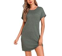 Leversic Chemise de Nuit Femme Coton Manches Courtes Grande Taille | Douce et Légère, Cette Chemise de Nuit Femme Grande Taille Offre Un Confort Agréable Pour Dormir et Se Détendre à la Maison