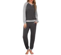 Leversic Pyjama Femme Hiver Coton 2 Pièces Doux et Chaud | Doux et Chaud, Cet Ensemble 2 Pièces en Coton Offre Un Confort Optimal Pour Dormir et Se Détendre Pendant Les Nuits Froides