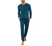 Leversic Pyjama Homme Hiver Coton 2 Pièces avec Poches | En Coton Doux et Confortable, Cet Ensemble 2 Pièces avec Poches Est Idéal Pour Dormir et Se Détendre à la Maison