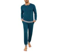 Leversic Pyjama Homme Hiver Coton 2 Pièces avec Poches | En Coton Doux et Confortable, Cet Ensemble 2 Pièces avec Poches Est Idéal Pour Dormir et Se Détendre à la Maison