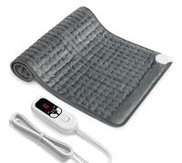 Levesolls Coussin Chauffant Électrique pour Dos Épaules Abdomen 6 Niveaux de Température 4 Réglages de Minuterie Chauffage Rapide Arrêt Automatique Lavable en Machine (Gris Foncé, 84 x 43cm)